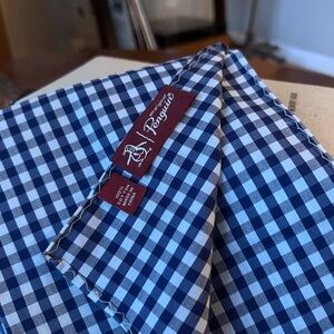 Original Penguin Navy and White Gingham Pocket Square